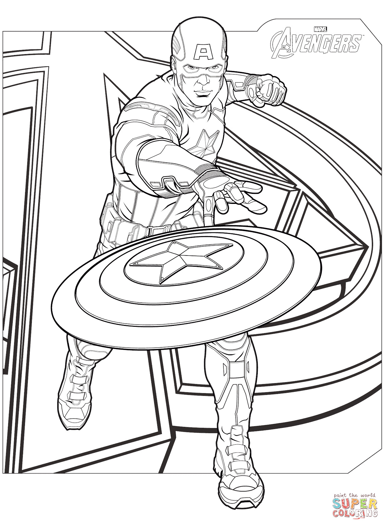 Avengers Coloring Pages Printable
 Avengers Captain America coloring page