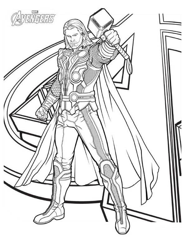 Avengers Coloring Pages Printable
 Avengers Character Thor Coloring Page Download & Print