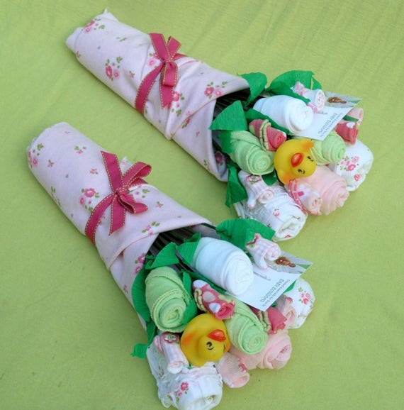 Awesome Baby Gift Ideas
 Items similar to Girl Twins Baby Bouquet Twin Baby Girls