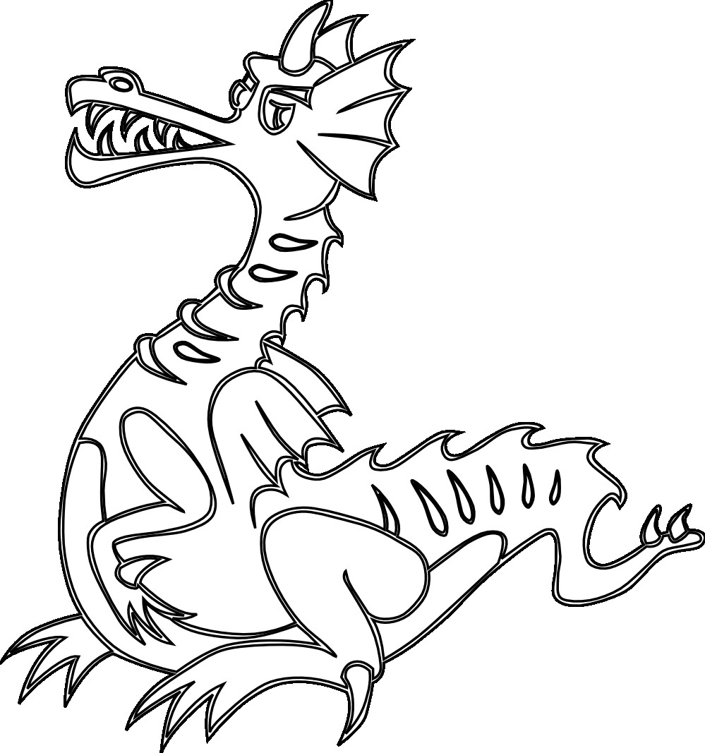 Awesome Coloring Pages For Boys
 Dragon Cool Coloring Pages