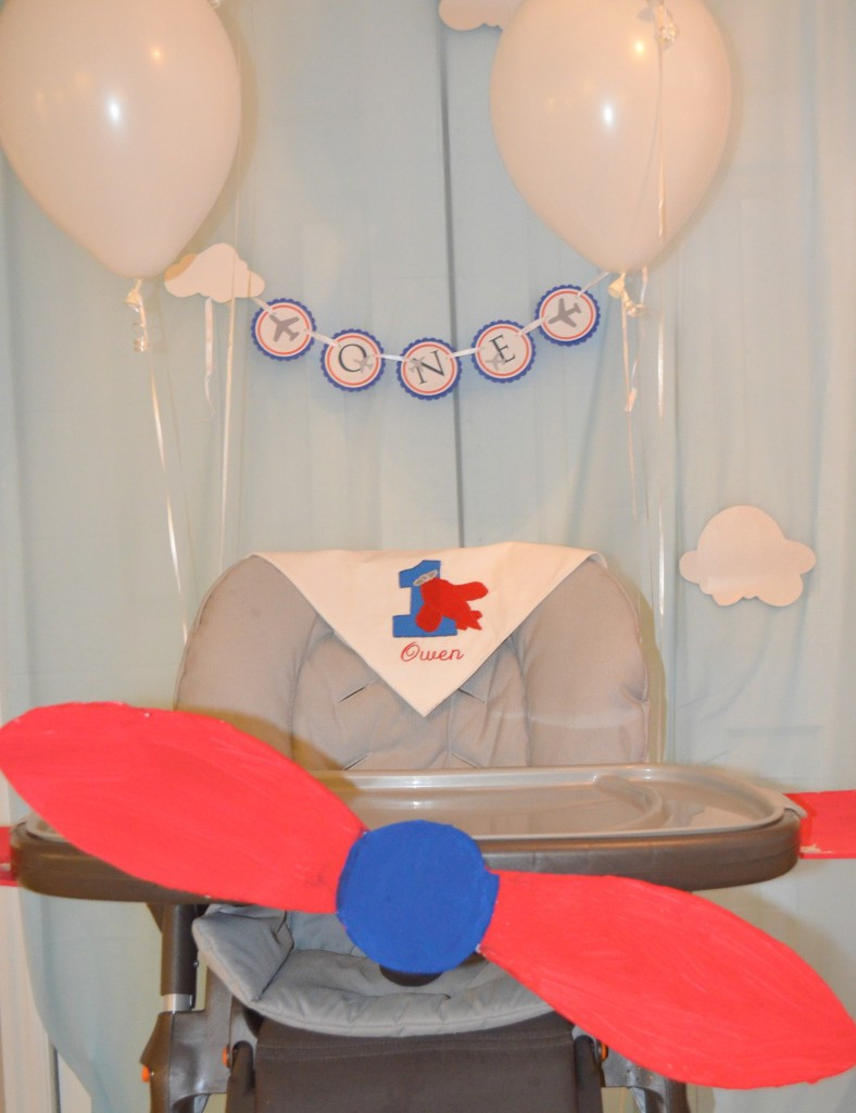 Baby Airplane Decor
 Blue and Red Airplane First Birthday Party Project Nursery