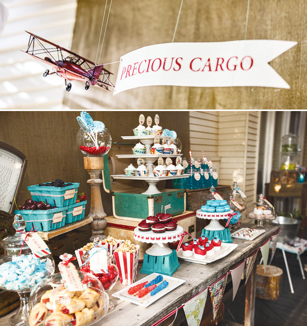 Baby Airplane Decor
 "Precious Cargo" Vintage Travel Baby Shower Hostess