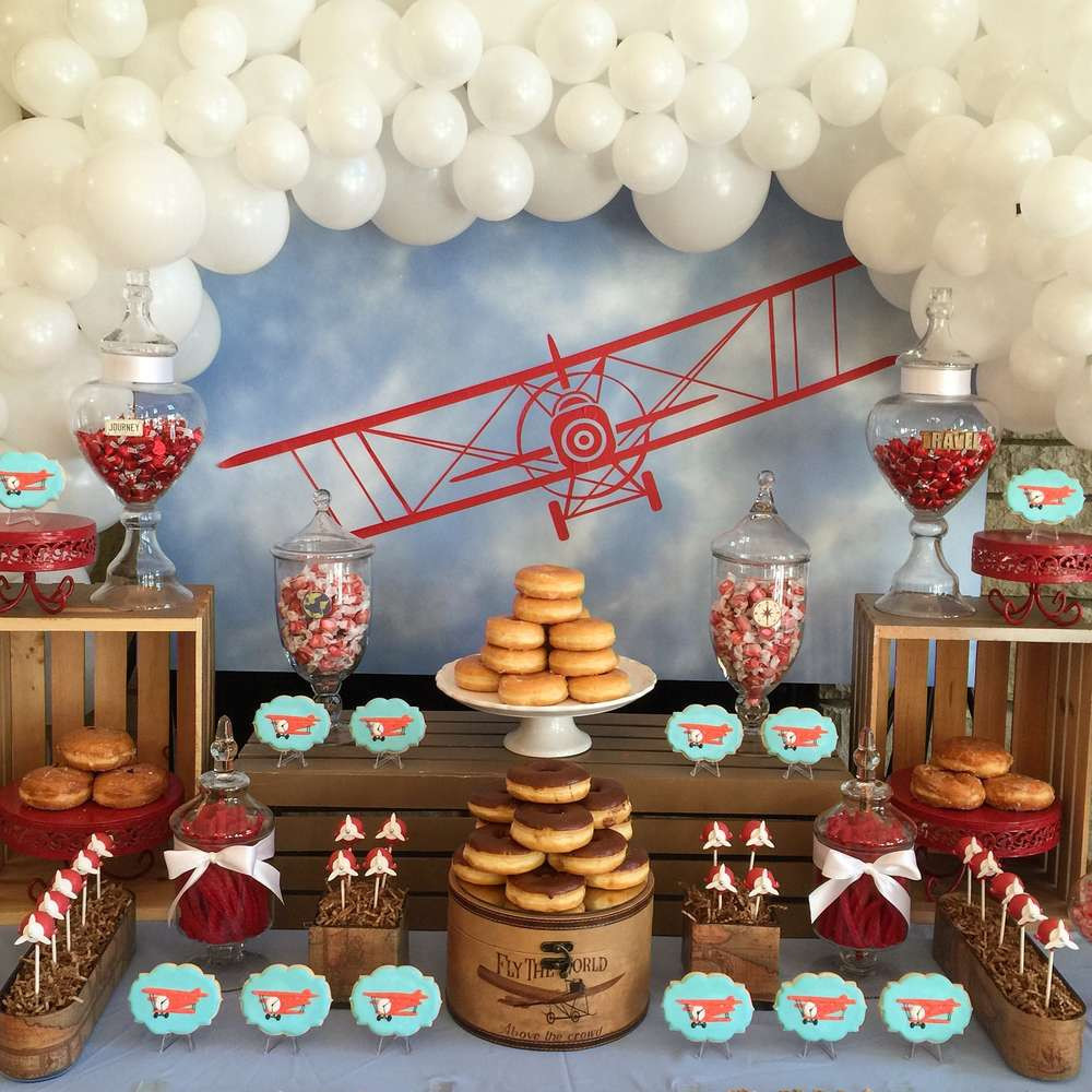 Baby Airplane Decor
 Vintage Airplane Baby Shower Party Ideas