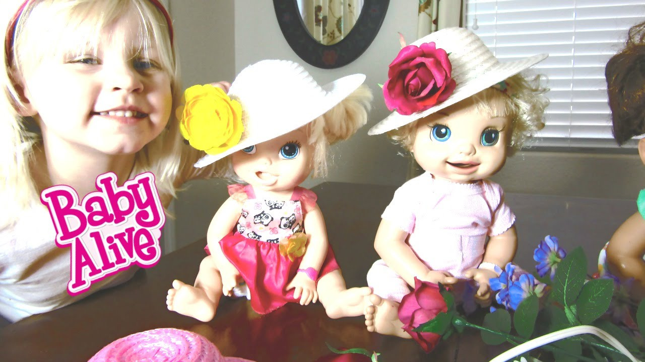 Baby Alive Tea Party
 Baby Alive ting ready for Valentines Tea Party Hats