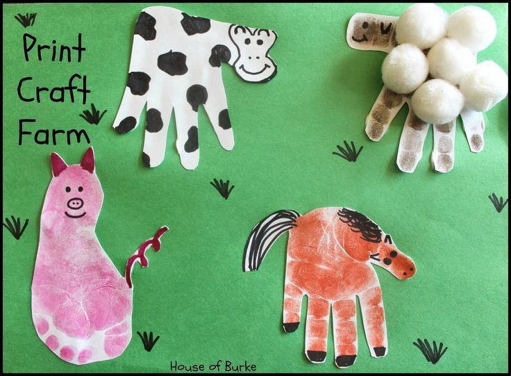 Baby Animals Crafts
 Print Craft Farm Handprint Footprint Art for Kids