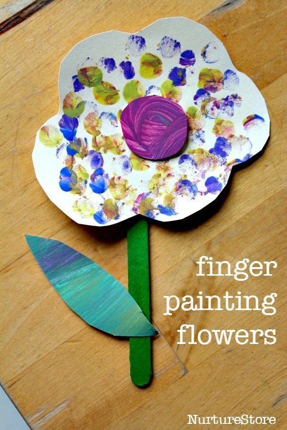 Baby Art And Craft
 Finger painting flower craft for toddlers