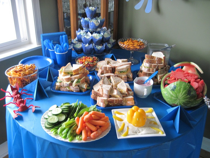 Baby Birthday Party Food Ideas
 Ocean Themed First Birthday Food Table under the sea