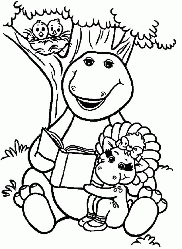 Baby Bop Coloring Pages
 Read A Book Coloring Page Coloring Home