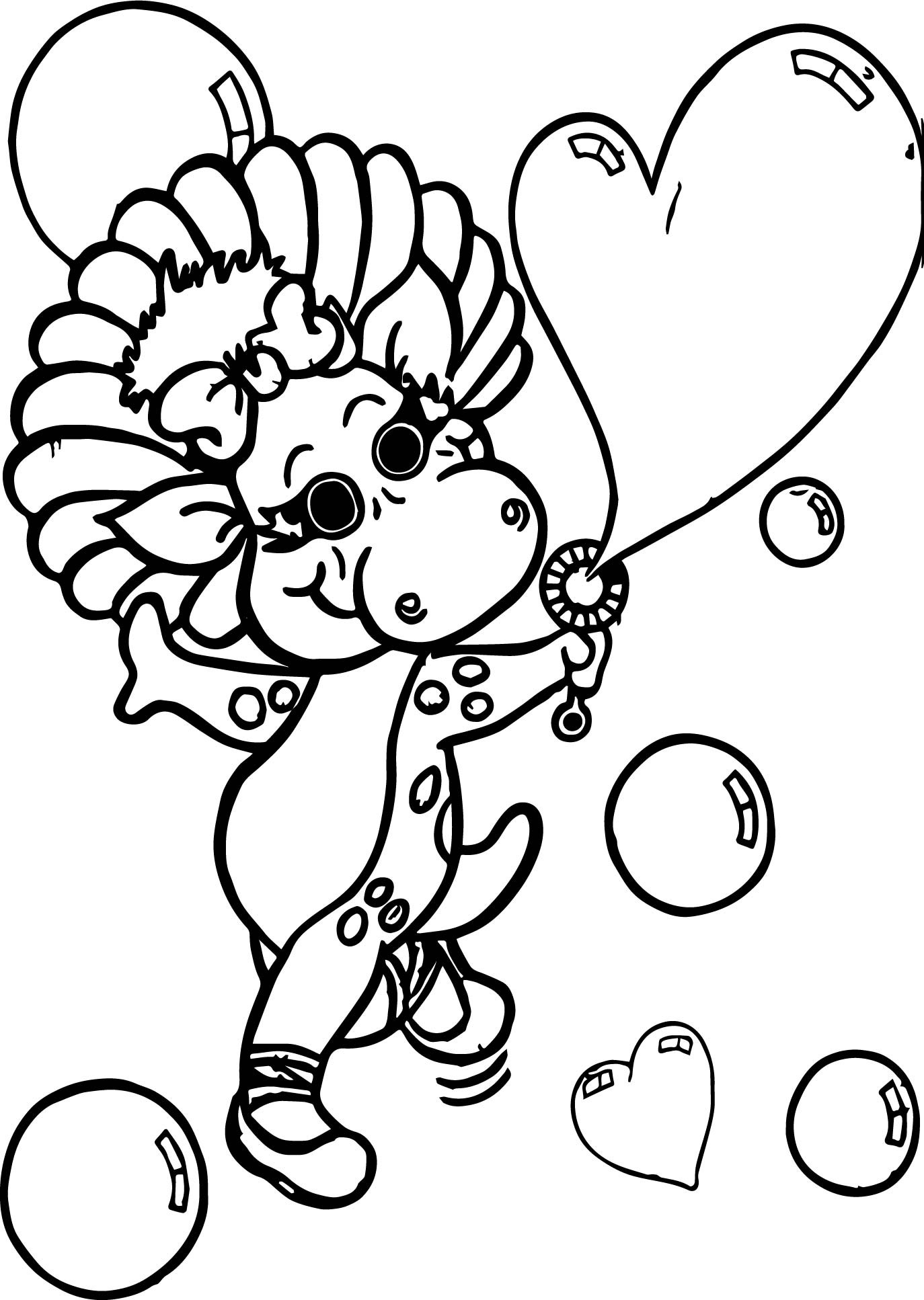 Baby Bop Coloring Pages
 Baby Bop Blows Bubbles Coloring Page