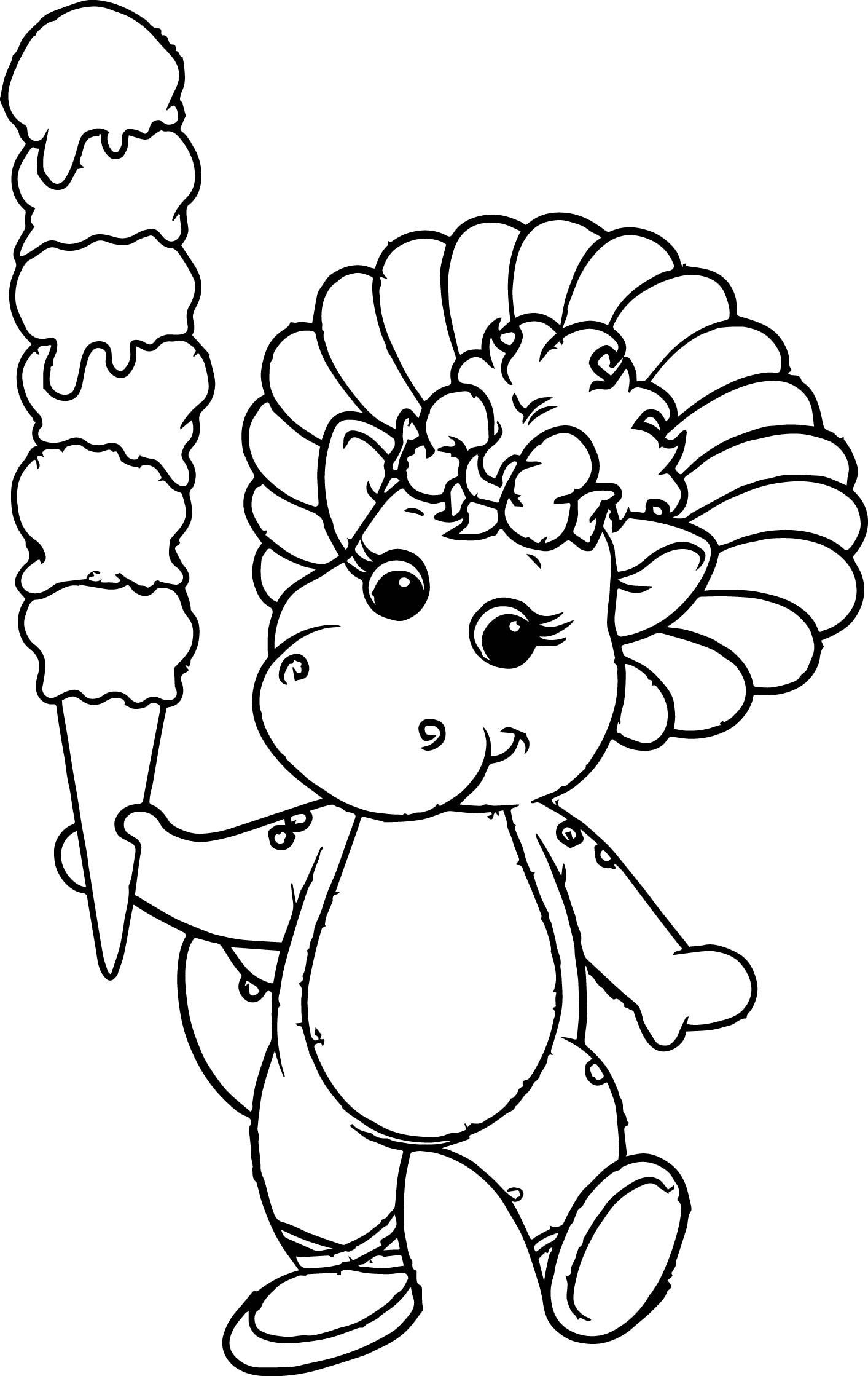 Baby Bop Coloring Pages
 Baby Bop And Her Icy Creamy Coloring Page