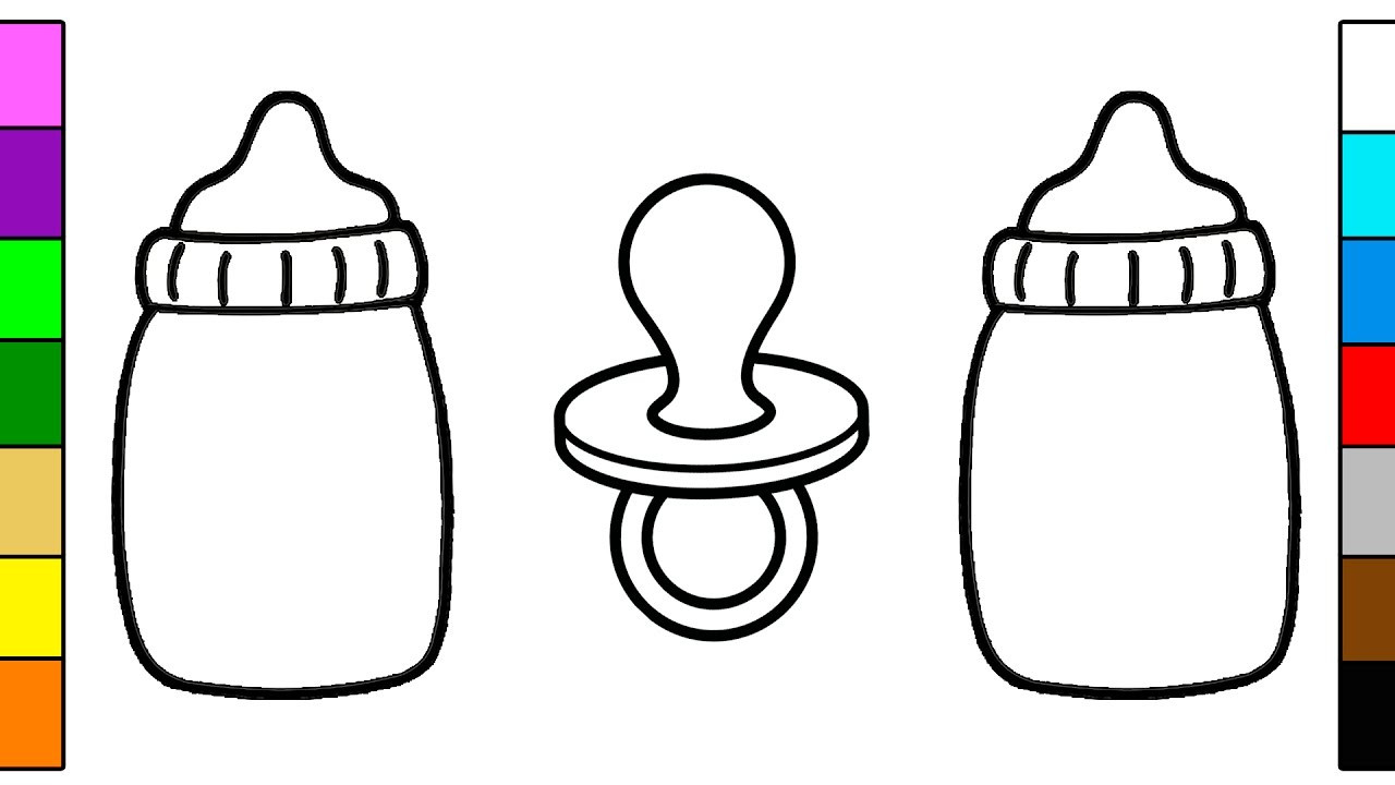 Baby Bottle Coloring Pages
 Baby Dummy and Bottle Coloring Page for Kids