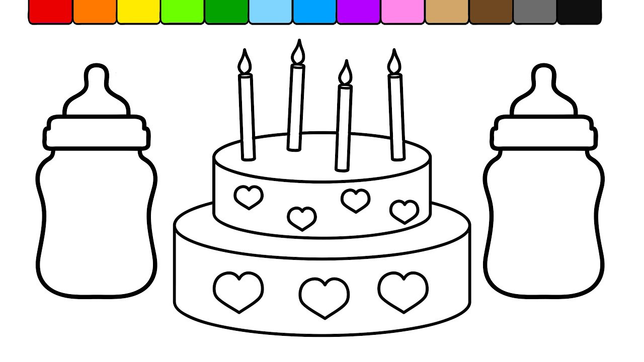 Baby Bottle Coloring Pages
 Learn Colors for Kids and Color this Baby Bottle Heart