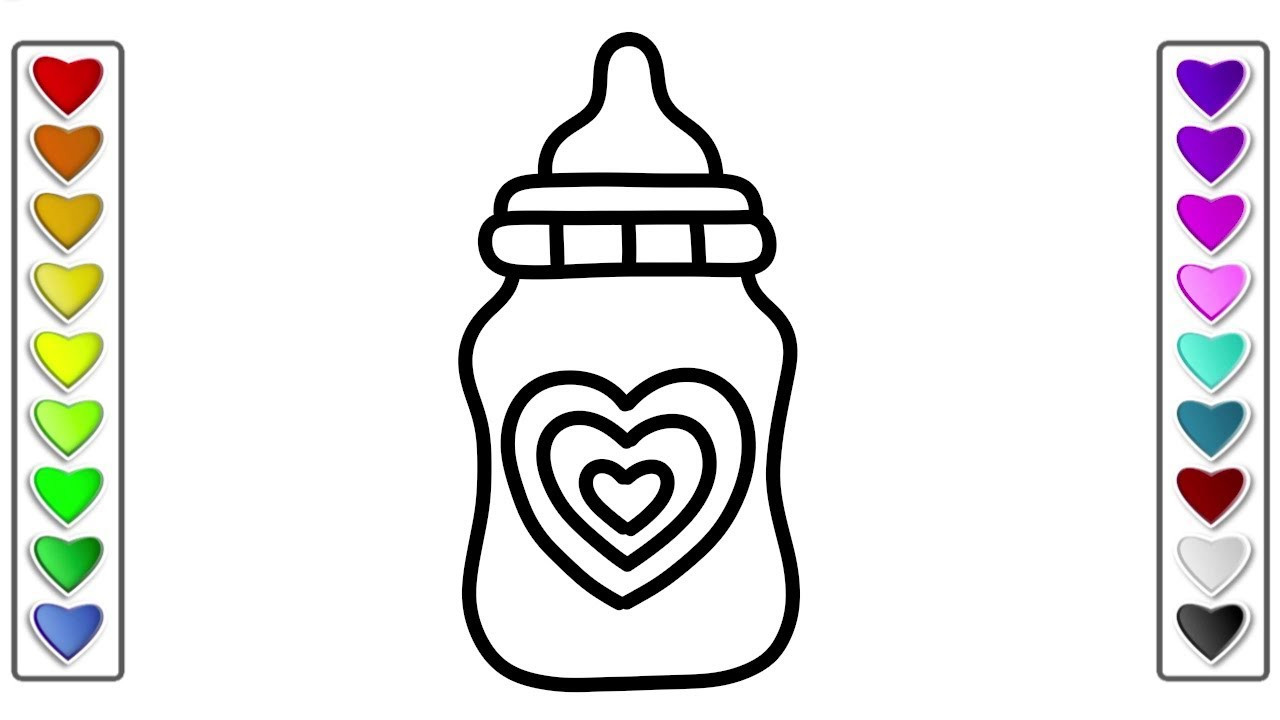 Baby Bottle Coloring Pages
 Color Heart Baby Bottle Coloring Pages Bottle In Coloring