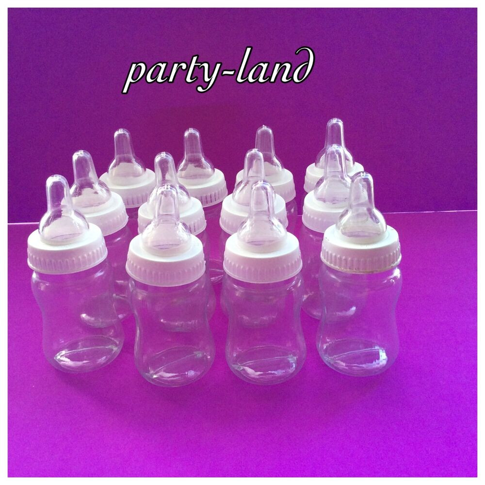 Baby Bottle Party Favor
 12 Fillable Bottles For Baby Shower Favors White Party