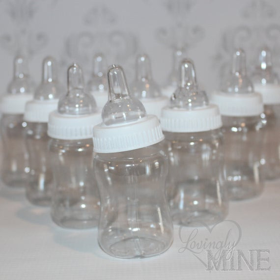 Baby Bottle Party Favor
 DIY Plain Baby Shower Favor Bottles White Top 1 Dozen