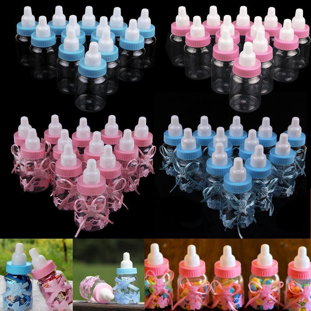 Baby Bottle Party Favor
 30 Fillable Bottles for Baby Shower Favors Blue Pink Party