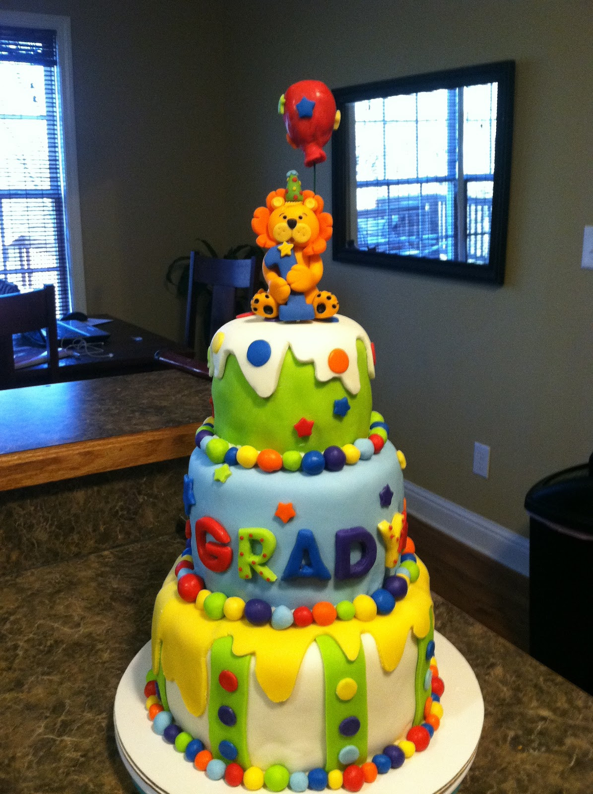 Baby Boy Cake Ideas For First Birthday
 Brandi Cakes Baby Boy First Birthday Circus Cake