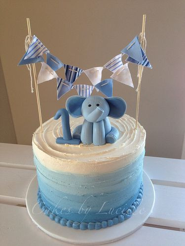 Baby Boy Cake Ideas For First Birthday
 Blue ombre 1st bday 3 in 2019