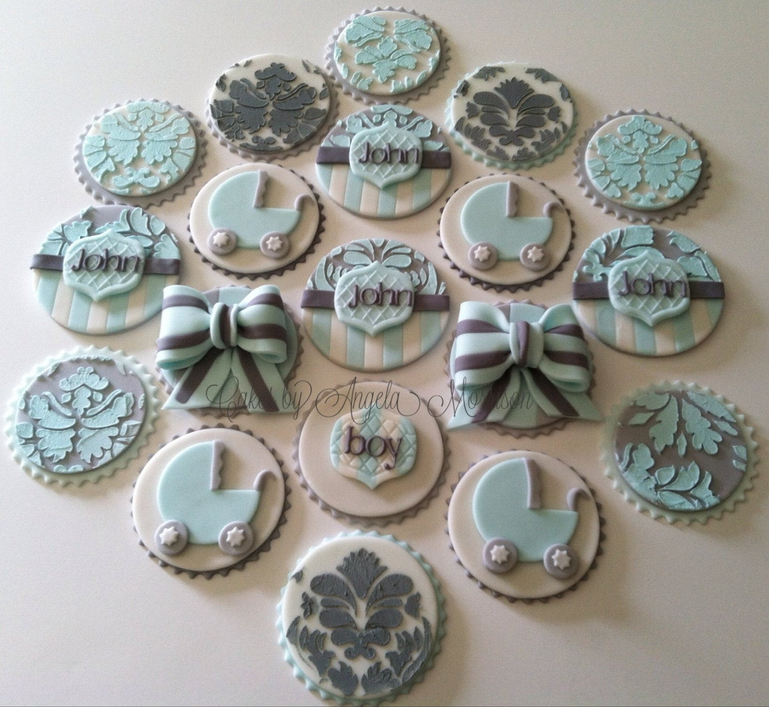 Baby Boy Cupcakes Toppers
 Baby shower cupcake toppers