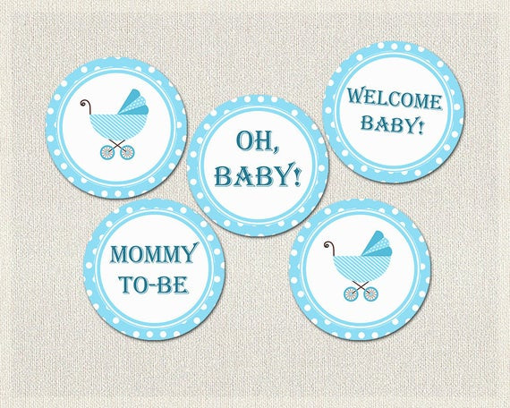 Baby Boy Cupcakes Toppers
 Polka Dots Cupcake Toppers Blue Boys Baby Shower Printable