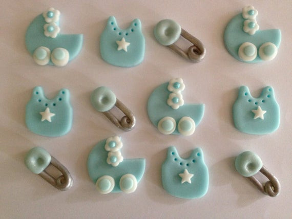 Baby Boy Cupcakes Toppers
 Items similar to Edible Fondant Boy Baby Shower Cupcake