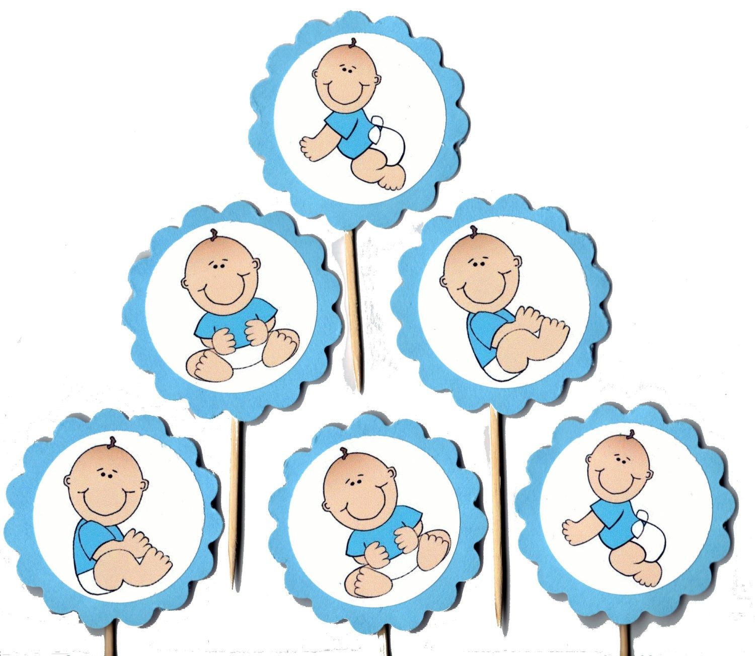 Baby Boy Cupcakes Toppers
 Jennifer on Etsy
