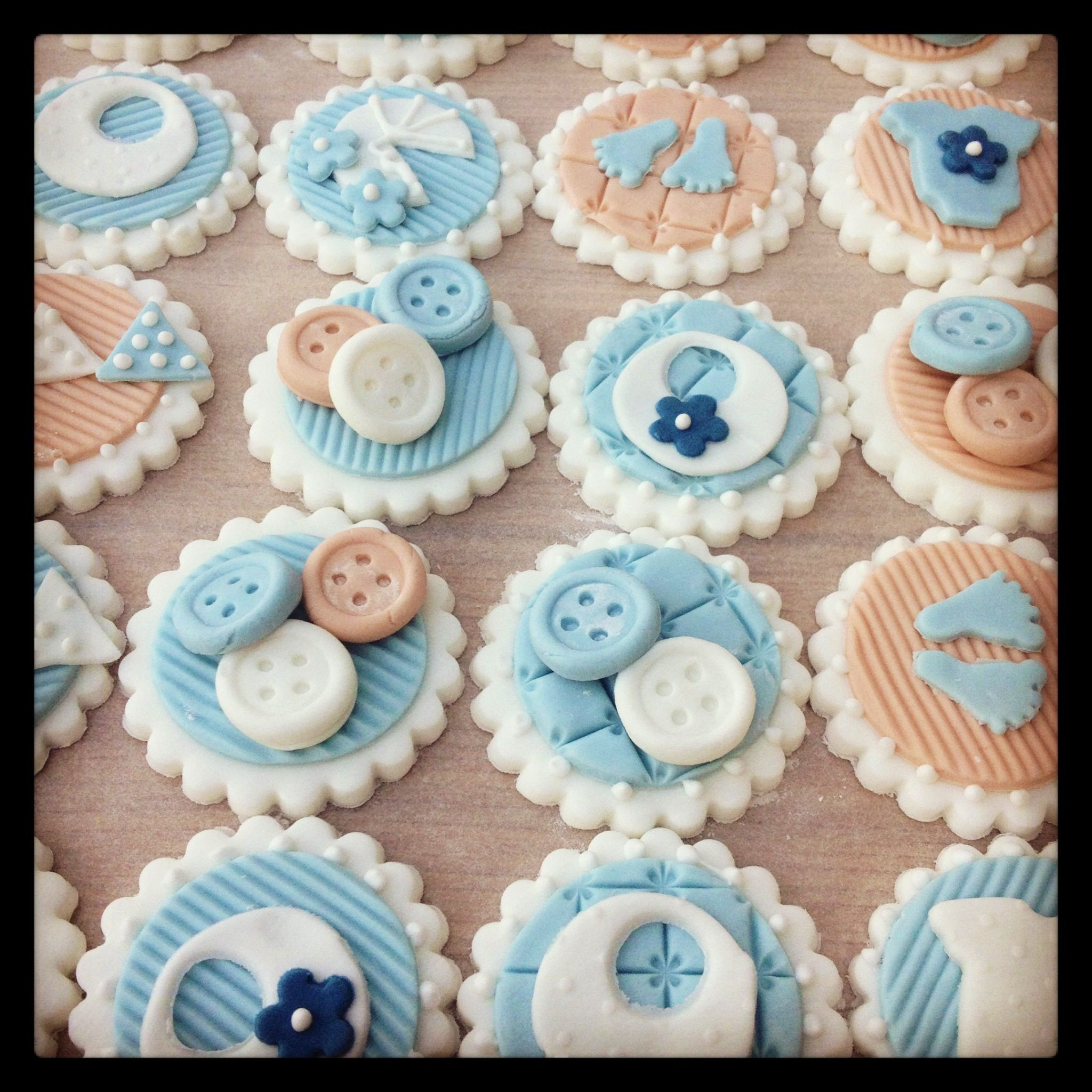 Baby Boy Cupcakes Toppers
 Boys baby shower christening cupcake toppers