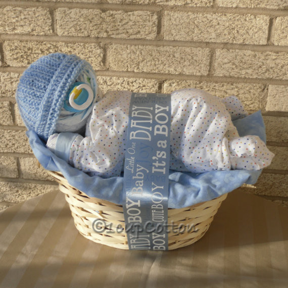 Baby Boy Gift Ideas Pinterest
 Deluxe Boy Napping Baby BasketTM in Blue by 1cupCotton on