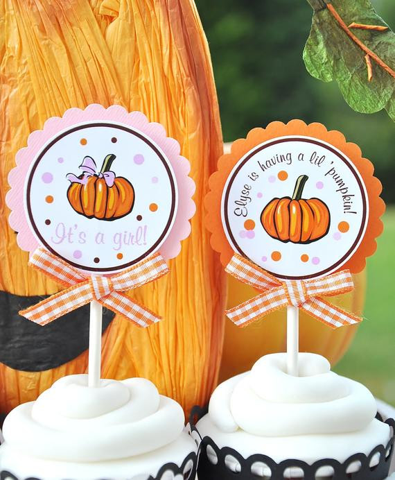 Baby Cake Toppers Party City
 Halloween Baby Shower Cupcake toppers Little by