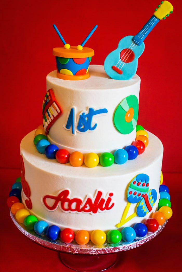 Baby Cake Toppers Party City
 Kara s Party Ideas Baby Jam Musical Themed 1st Birthday Party