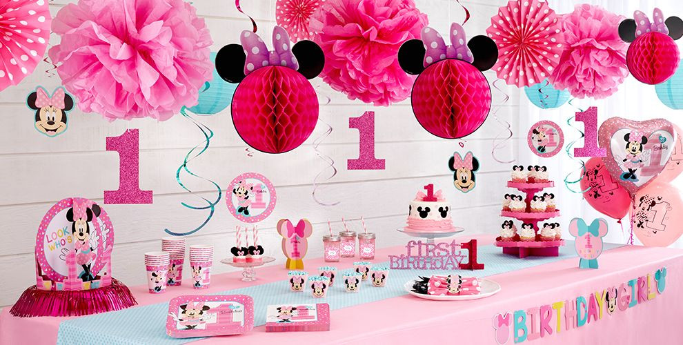 Baby Cake Toppers Party City
 Minnie Mouse 1st Birthday Party Supplies