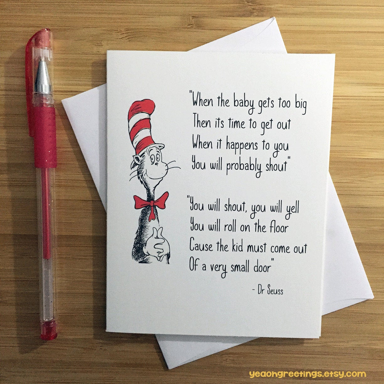 Baby Cards Quotes
 Baby Shower Card Dr Seuss Funny Baby Card Expecting Card