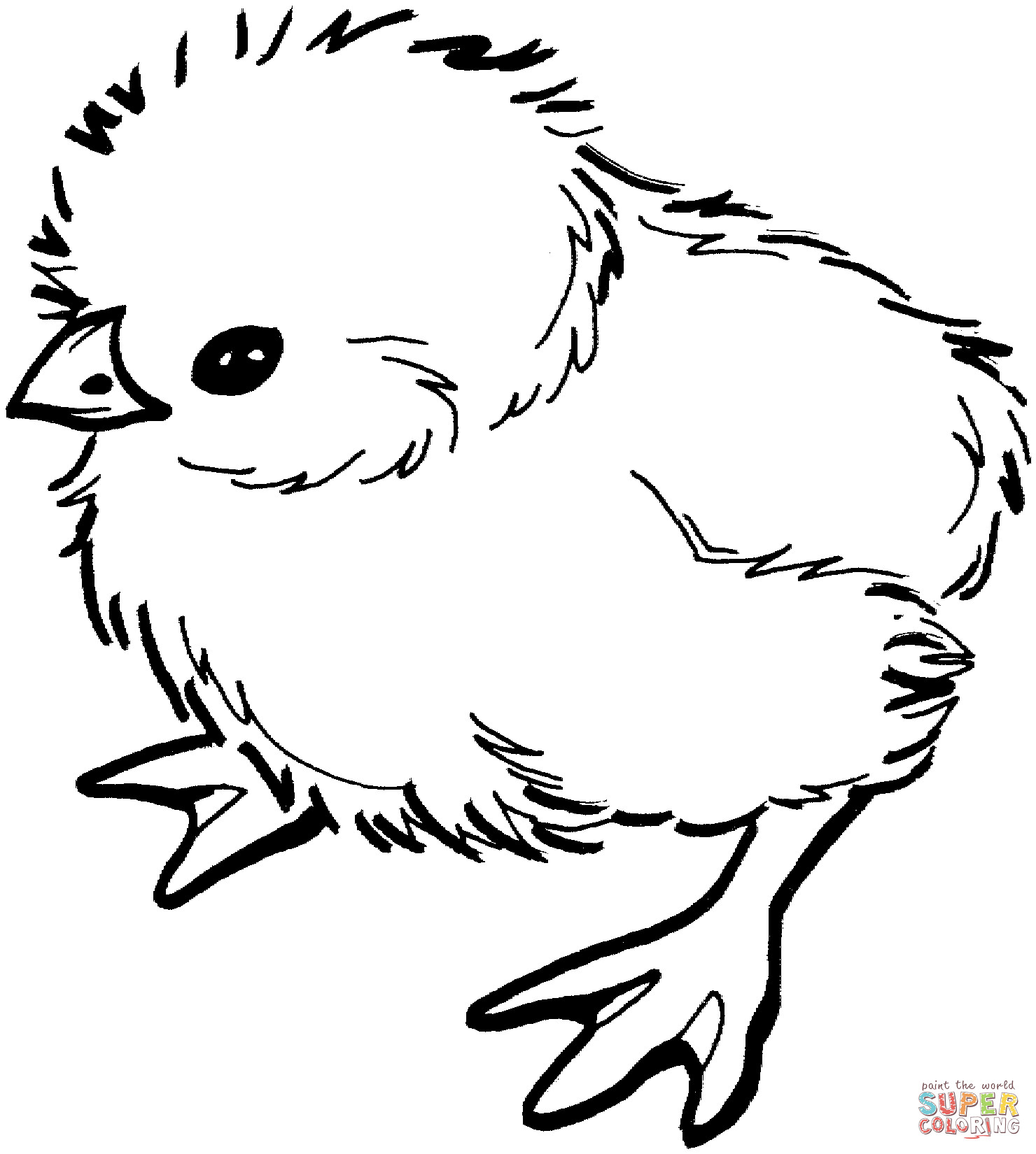 Baby Chick Coloring Page
 Dibujo de Pollito para colorear