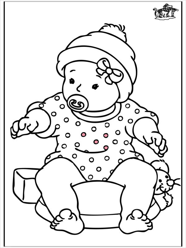 Baby Coloring Book
 9 Baby Girl Coloring Pages JPG AI Illustrator Download