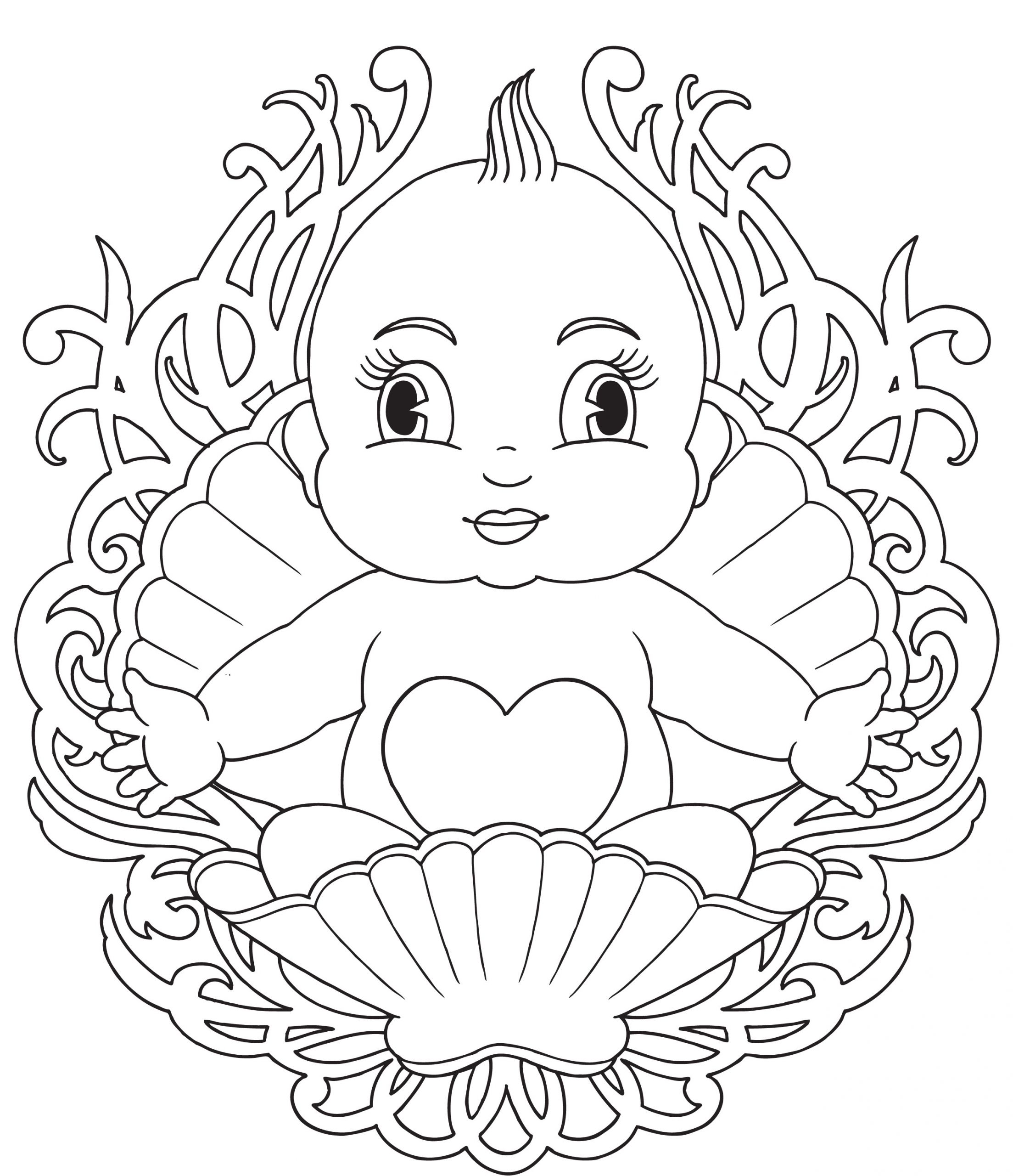 Baby Coloring Page
 Free Printable Baby Coloring Pages For Kids