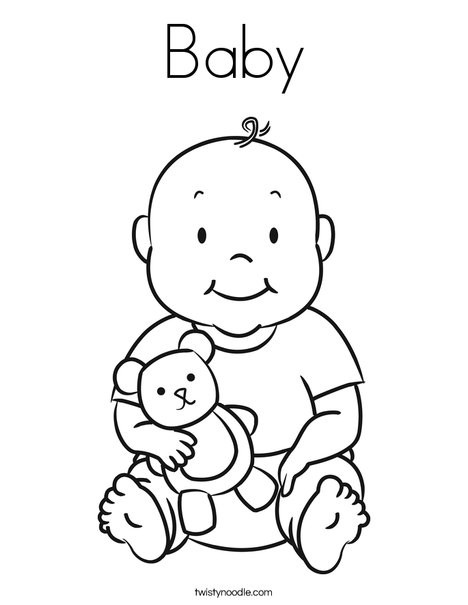 Baby Coloring Page
 Baby Coloring Page Twisty Noodle