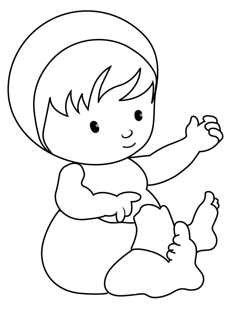 Baby Coloring Page
 Free Printable Baby Coloring Pages For Kids