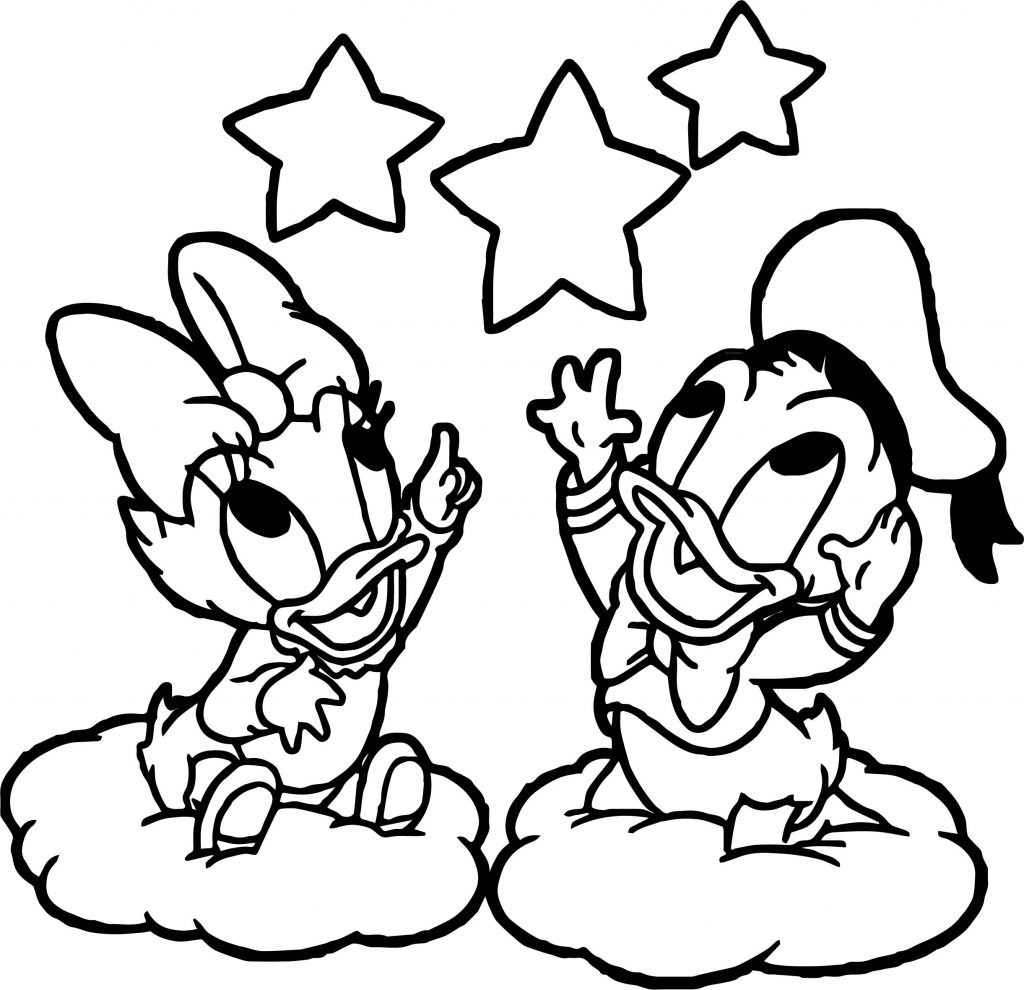 Baby Daisy Duck Coloring Pages
 Baby Daisy Catch Stars Coloring Page