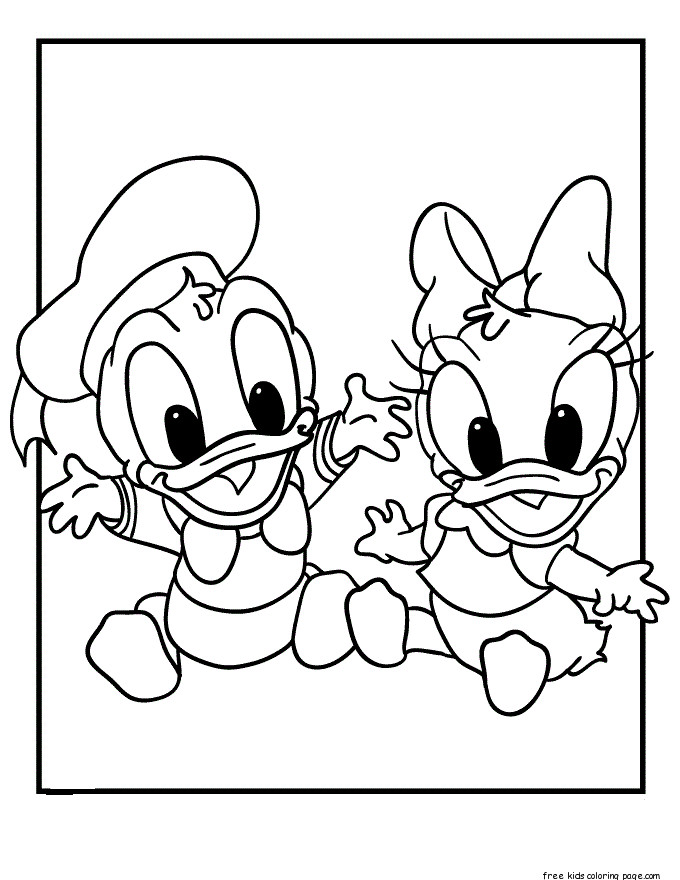 Baby Daisy Duck Coloring Pages
 Printable Donald and Daisy Duck Baby Disney Coloring