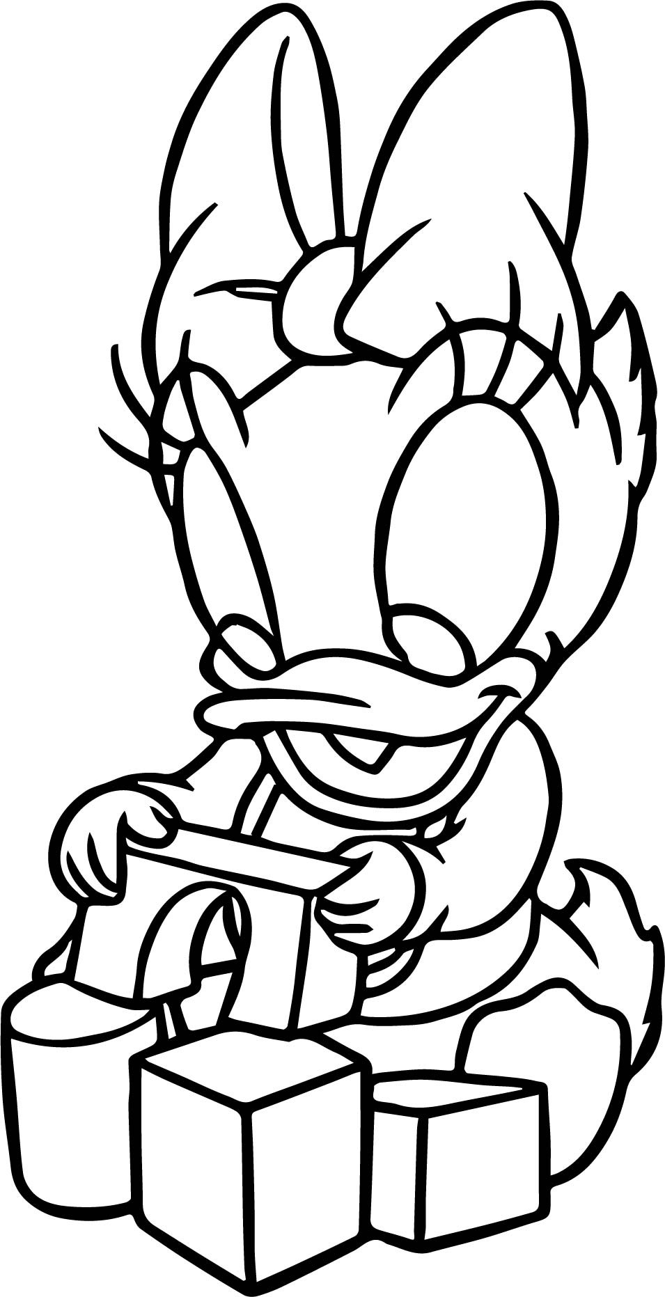 Baby Daisy Duck Coloring Pages
 Baby Daisy Duck Playing With Blocks Coloring Page