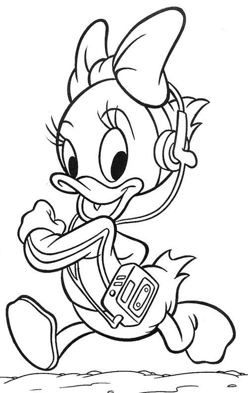 Baby Daisy Duck Coloring Pages
 Baby Daisy Duck Listening To Music Coloring Page