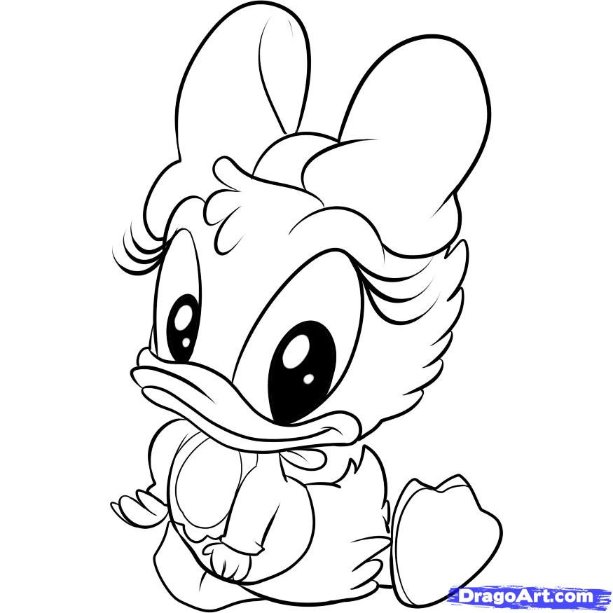 Baby Daisy Duck Coloring Pages
 How to Draw Baby Daisy Duck Step by Step Disney