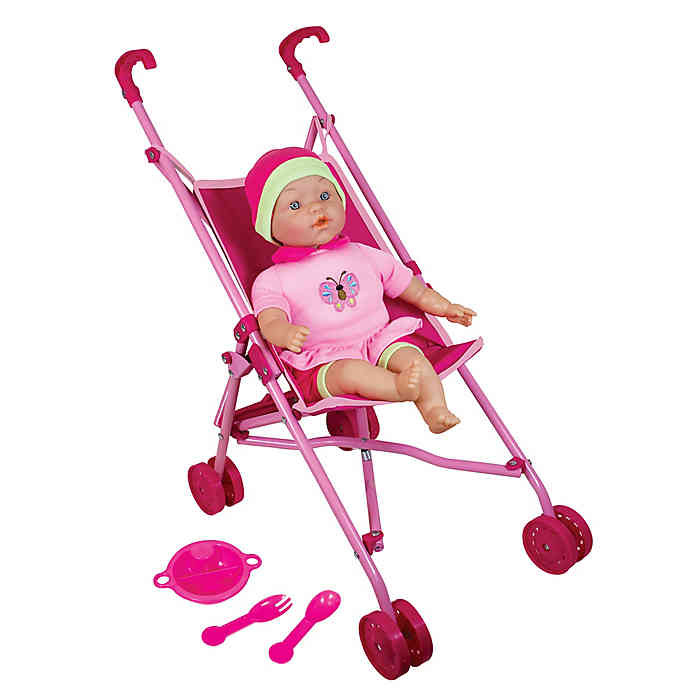 Baby Doll With Stroller Gift Set
 Lissi Doll Umbrella Stroller Set with 16 Inch Baby Doll