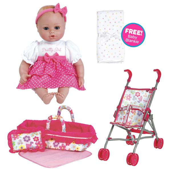 Baby Doll With Stroller Gift Set
 Adora Doll Gift Set Tuck n Roll 13" Baby Doll & Stroller