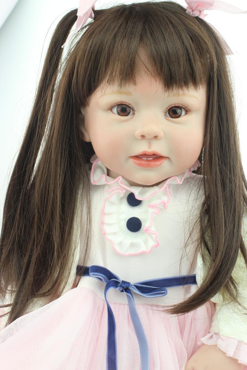 Baby Dolls With Long Hair
 size 70CM silicone reborn toddlers baby dolls lovely