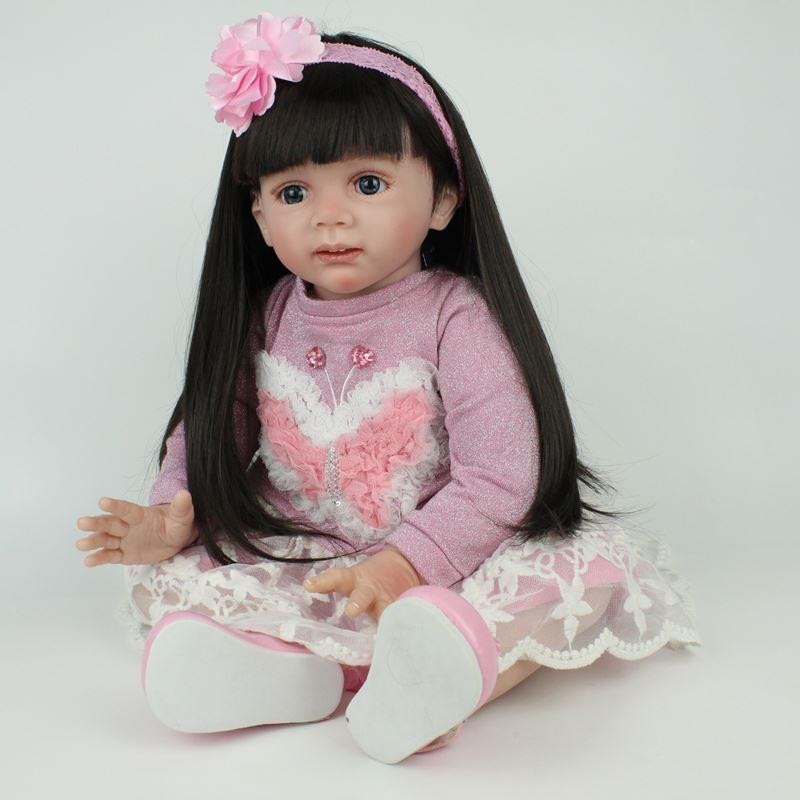 Baby Dolls With Long Hair
 24 Inch Reborn Baby Doll Long Hair Girls Realistic