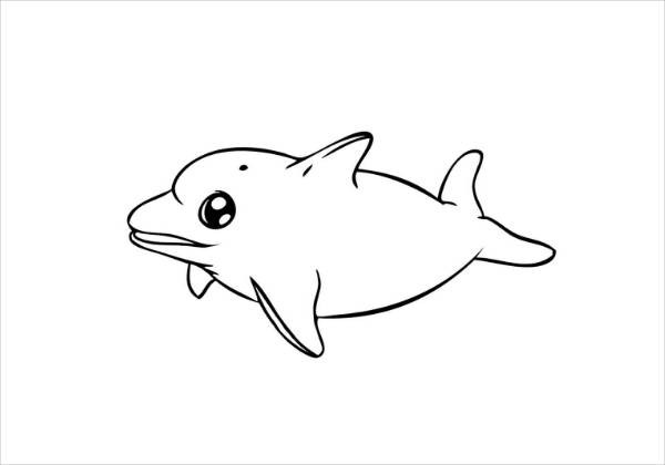Baby Dolphin Coloring Pages
 8 Dolphin Coloring Pages JPG Ai Illustrator Download