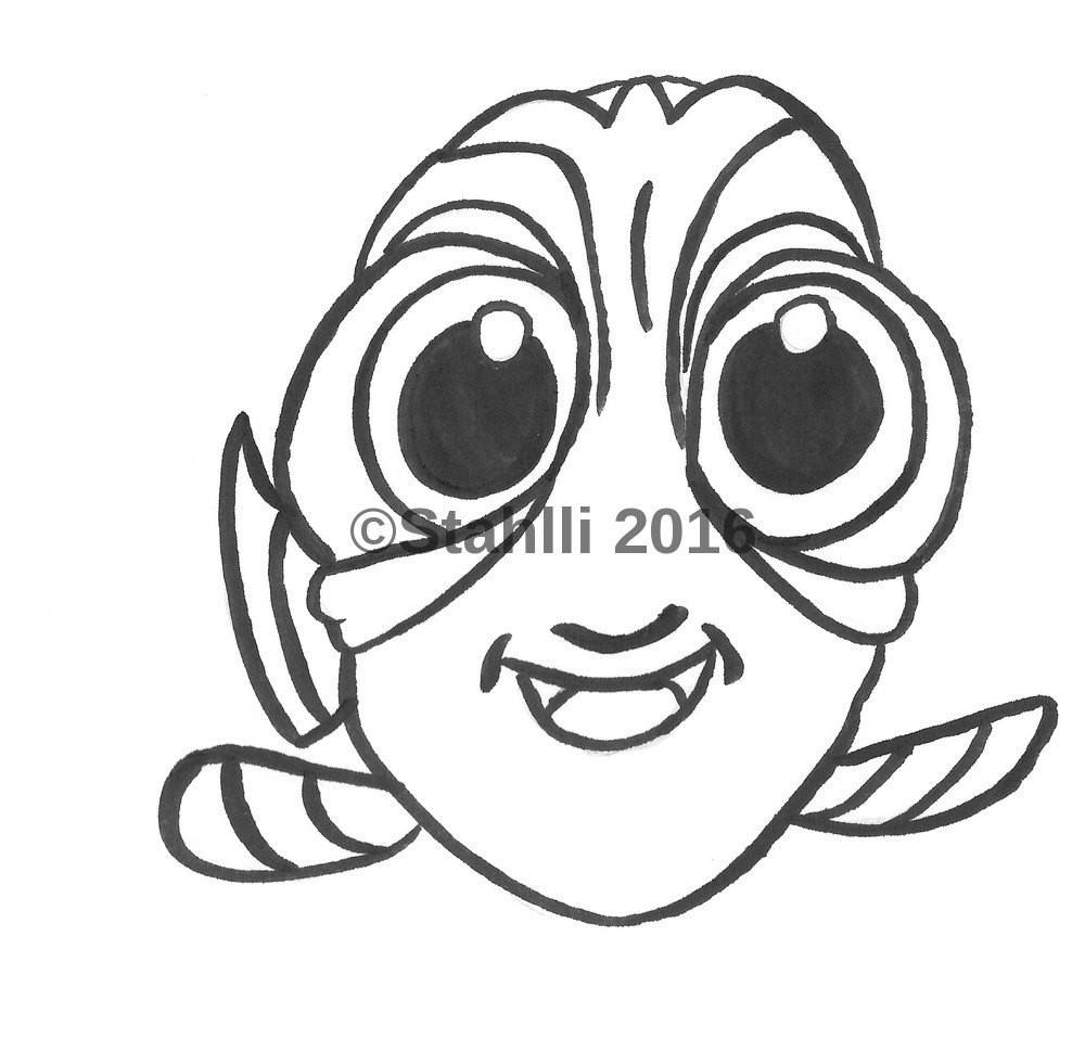 Baby Dory Coloring Pages
 Baby Dory Inspired Drawing Digital Download by Stahlli on Etsy