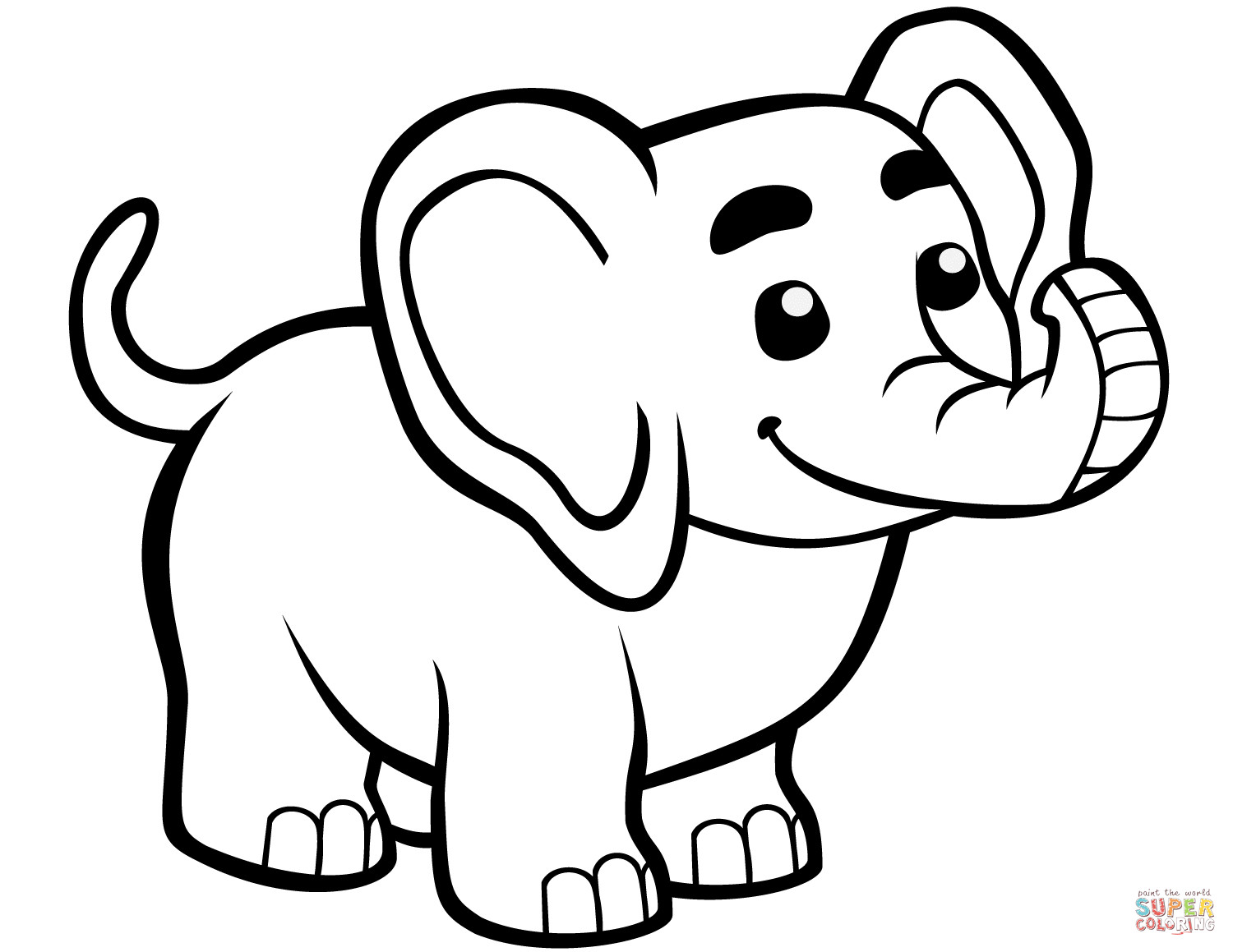 Baby Elephant Coloring Pages
 Cute Baby Elephant coloring page