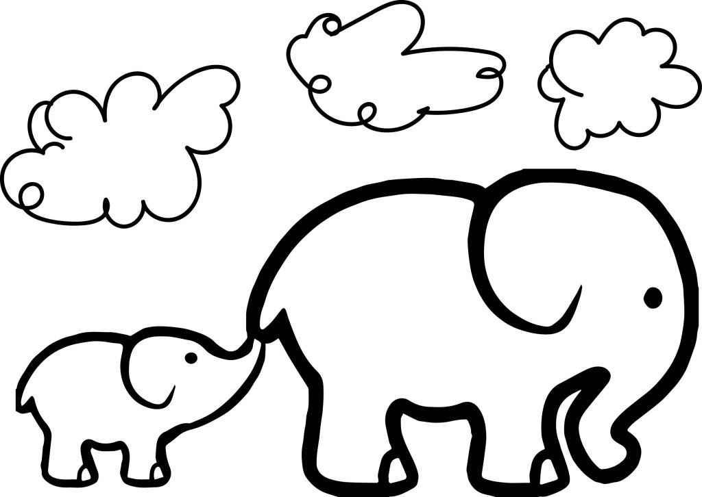 Baby Elephant Coloring Pages
 Baby Elephant And Adult Elephant Coloring Page